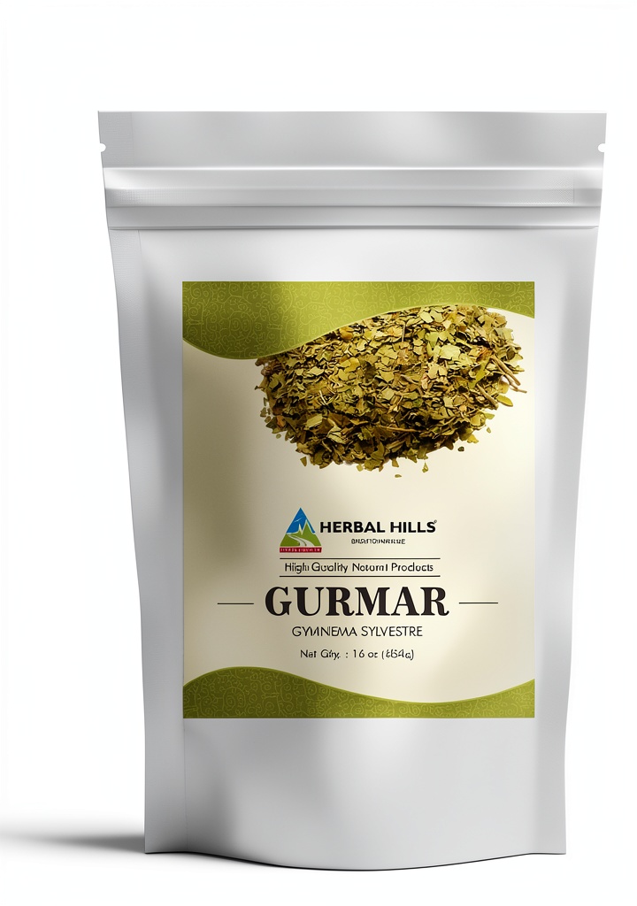 Gymnema Sylvestre powder in a jar with measuring spoon
